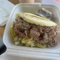 Jackfruit arepa  at Miss Arepa in Lahaina