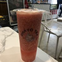 Strawberry tea with white pearl  at Ohayo Tea in Manchester