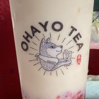 Strawberry tapioca soy milk tea 🍓🧋  at Ohayo Tea in Manchester