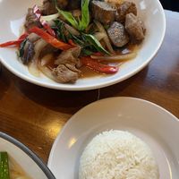 Basil mock duck with eggplant    at Amazing Thai in Princeton
