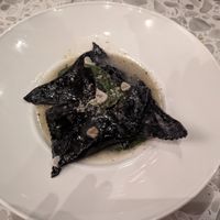 "Squid" Ink Ravioli at Coletta in New York City