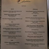 Menu at Coletta in New York City