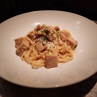 Chick'n linguini Alfredo at Coletta in New York City