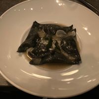 Ravioli with squid ink at Coletta in New York City