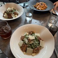 Two chicken Caesars and a Vodka pasta.  All delicious.  Pasta was gluten free and indistinguishable from the wheat style.  at Coletta in New York City