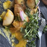 Eggs Benedict with smoked salmon   at Coletta in New York City