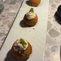 Mushroom croquettes- tiny bit delish   at Coletta in New York City