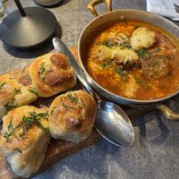 Garlic knots and puttanesca meatballs  at Coletta in New York City