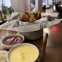Calamari made from mushrooms   at Coletta in New York City