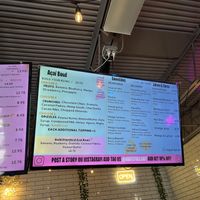 açaí bowl menu  at Gratefuel Cafe in Fort Lauderdale