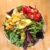 Summer salad sans chicken and cheese, add avocado and Balsamic vinegar and oil for dressing! at The Wandering Café in Wasilla