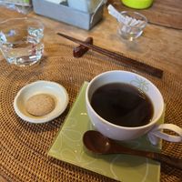 Hot coffee  at Vegan Bar & Shop Kally in Gifu