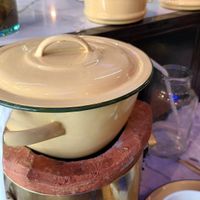 Soup pot at Arelom D D Organic Bistro in Bangkok