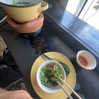 Hotpot cooking yourself  at Arelom D D Organic Bistro in Bangkok