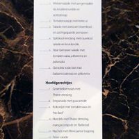 Vegan menukaart (op aanvraag beschikbaar) at 't Zusje in Cuijk