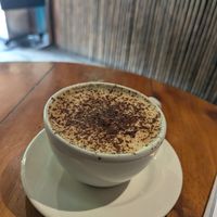 Latte con cashew mylk - 12000pesos, delicious at WAIRA Ice Cream & Speciality Coffee in Minca