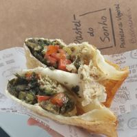 sabor bacalhau vegano. bem recheado e temperado at Um Sonho de Coxinha (Cantina Vegana) in Sao Paulo