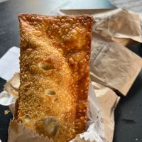 Their Pastels Are Huge!  at Um Sonho de Coxinha (Cantina Vegana) in Sao Paulo