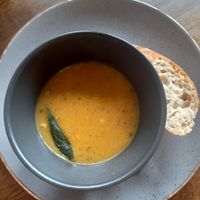 Spiced butternutsquqsh soup at Seven Stars in Kingsbridge