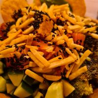 Self-created bowl with quinoa, spicy tofu, salmon etc. at Hawaii Poké Bowl in The Hague