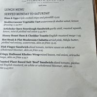 Specialty lunchmenu  at Lulworth Cove Inn in Wareham