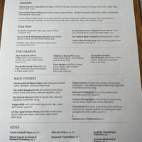 Main menu  at Lulworth Cove Inn in Wareham