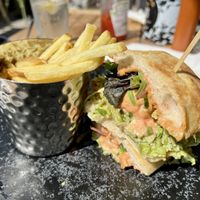 Smashed pea & crispy cauliflower sandwich  at Lulworth Cove Inn in Wareham