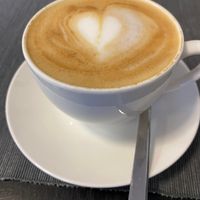 Cappuccino with homemade oat milk at Cirkele in Eger