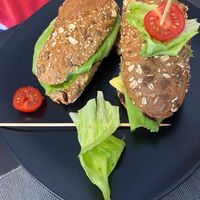 Bbq sandwich with tofu at Cirkele in Eger