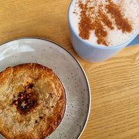 GF satay veggie pie & sticky chai at Little No Bones in Byron Bay