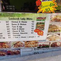 Menu at Sandwich Lady in Koh Tao
