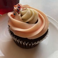 Vegan chocolate cupcake  at Bernice's Bakery in Missoula