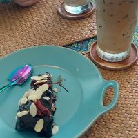 Cake and iced coffee at Beyond The Root in Khao Lak