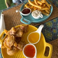 Chicken Nuggets and french fries ❤️ everything was suuuuuuuper delicious  at Beyond The Root in Khao Lak