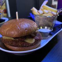 yummy vegan burger  at Klandestine in Basel