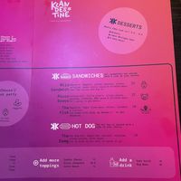 Menu  at Klandestine in Basel