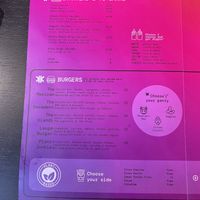 Burger and starters menu  at Klandestine in Basel