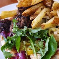 Vegan gyros with keftedes at Yiamas Greek Taverna in Glasgow