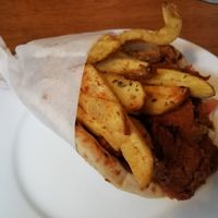 Seitan + chips gyro at Yiamas Greek Taverna in Glasgow