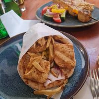 Tofu gyros at Yiamas Greek Taverna in Glasgow