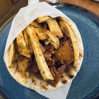Vegan spit roasted seitan gyro    at Yiamas Greek Taverna in Glasgow
