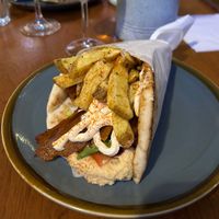 Seitan pita  at Yiamas Greek Taverna in Glasgow