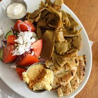Seitan gyro plate  at Yiamas Greek Taverna in Glasgow