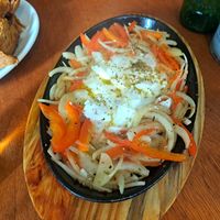 Saganaki (vegan feta) at Yiamas Greek Taverna in Glasgow