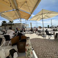 General terrace action & sun cover   at Bar Habana in Praia Da Luz