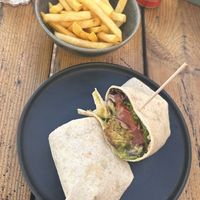 Fries and Falafel Wrap  at Bar Habana in Praia Da Luz