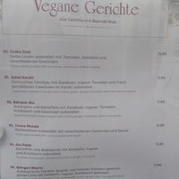Vegan menu! at Indian Palace in Mainz