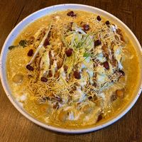 dish: bazari (sweet) potato cutlets with chickpea curry at Raffat in Leuven