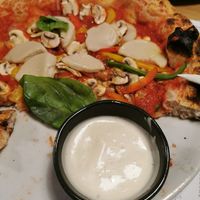 Vegan aioli dip, to dip the pizza crust in it at Ragazzi in Osnabrueck