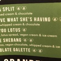Sweet vegan crepe menu  at Crêpeaffaire in Newcastle Upon Tyne
